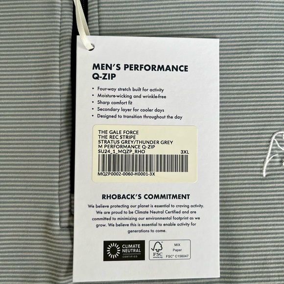 Rhoback Performance Q-Zip shirt NWT - Picture 3 of 8